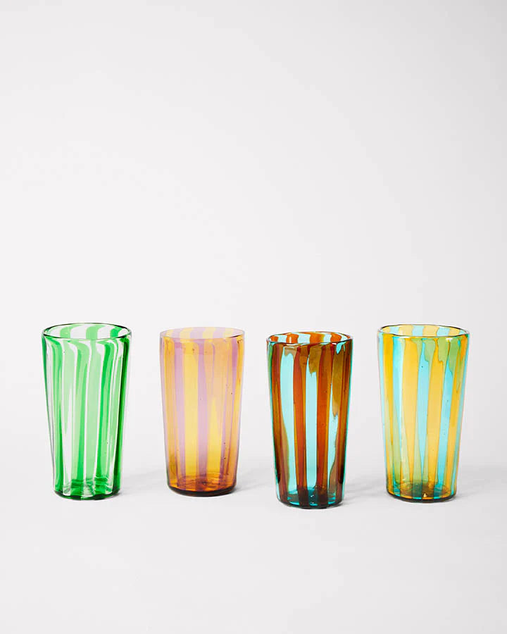 Augusta Glass - Mustard/Aquamarine