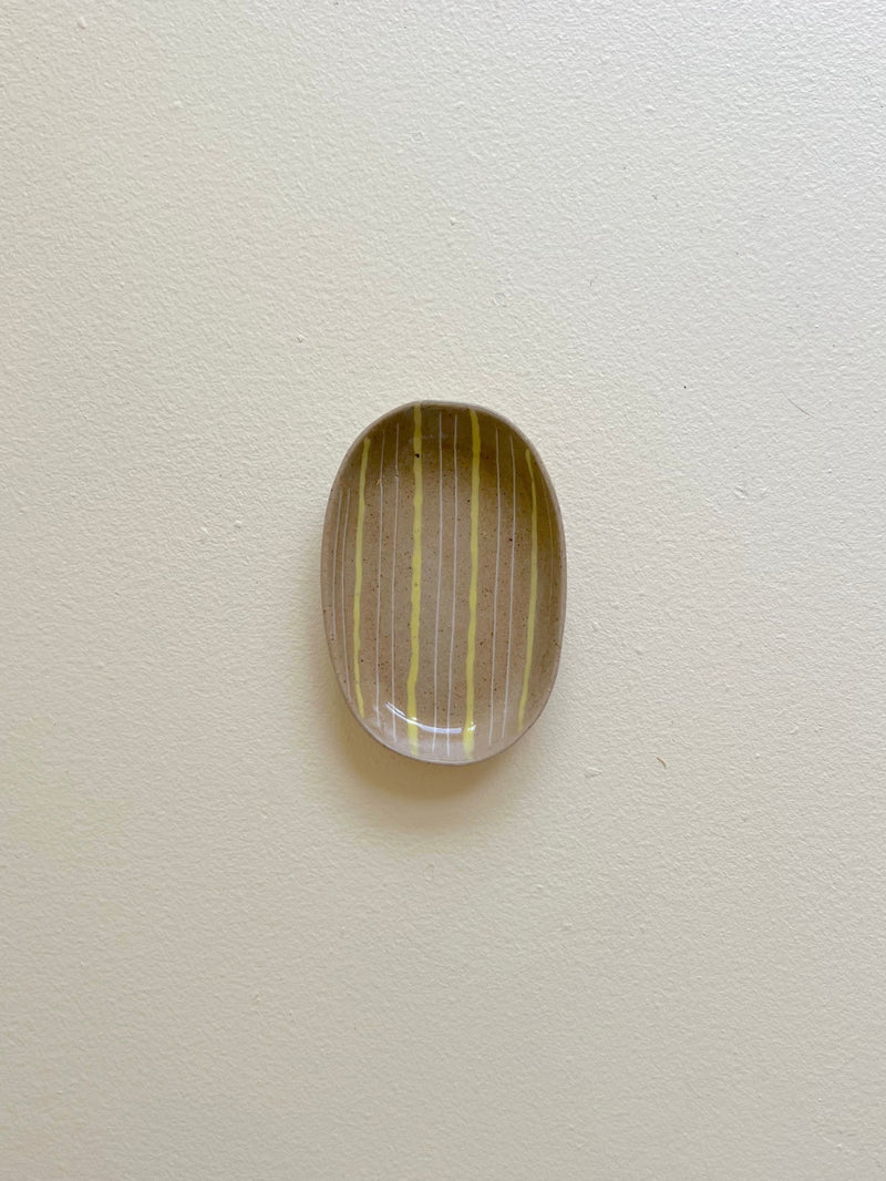 Hand-painted Mini Dish - Yellow/White