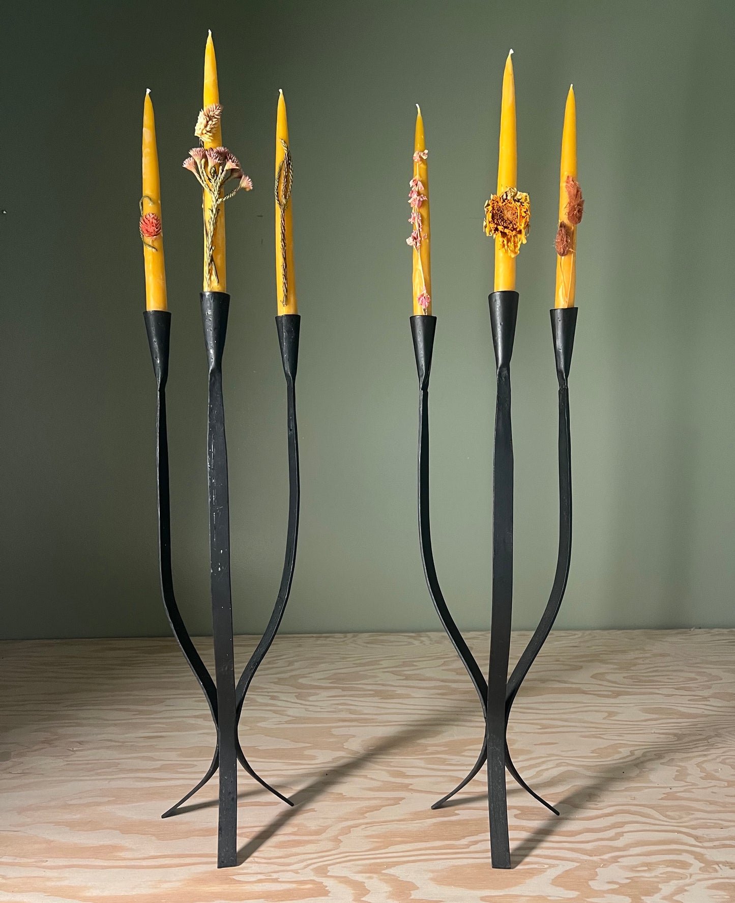 Vintage Iron Candelabra Set