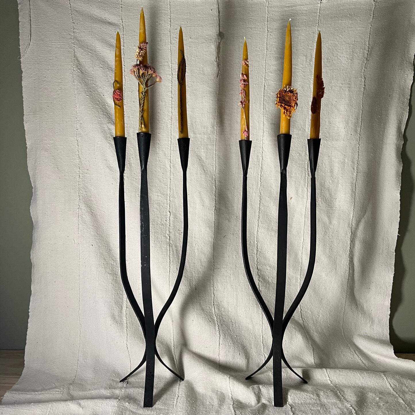 Vintage Iron Candelabra Set