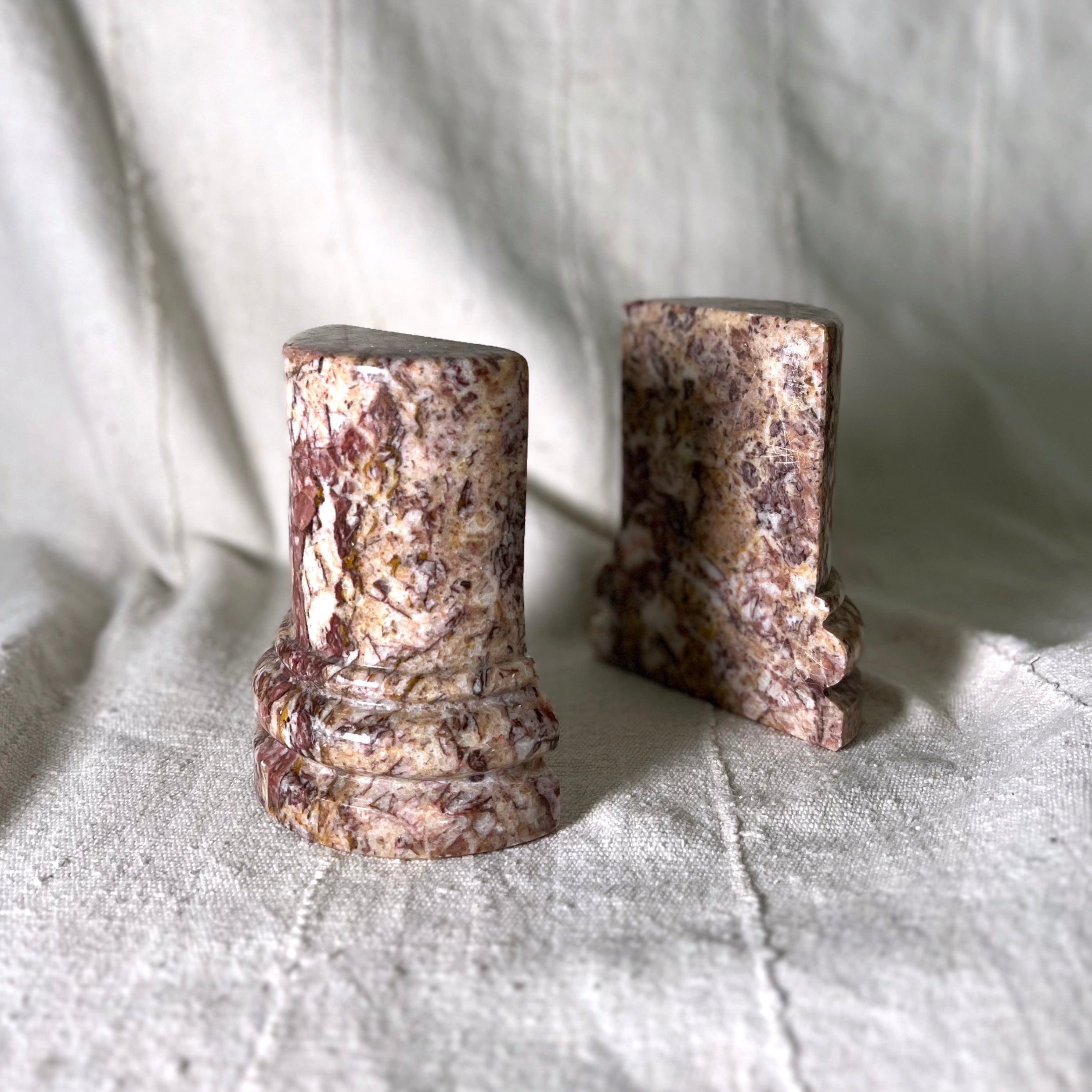 Dusted Rose Marble Bookends