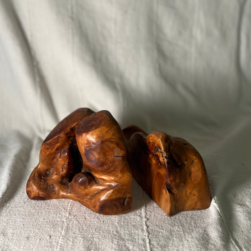 Wooden Form Bookends