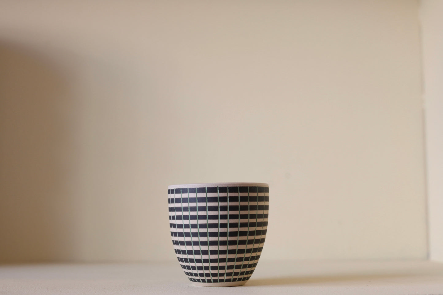 Hand-painted Green/Black Cup