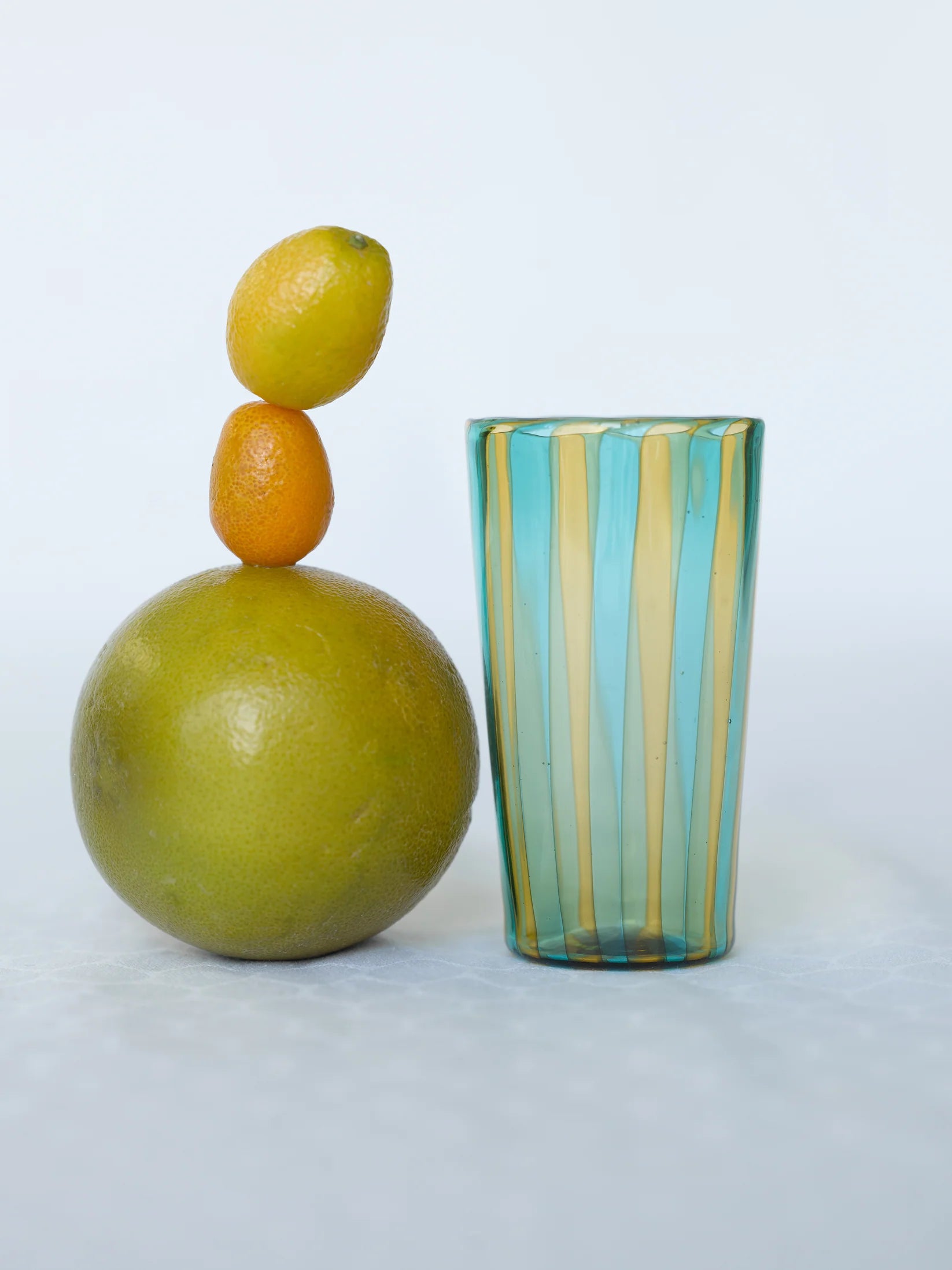 August Glass - Mustard/Aquamarine