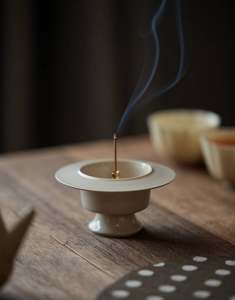 Gohobi - Handmade Song Style White Incense Holder