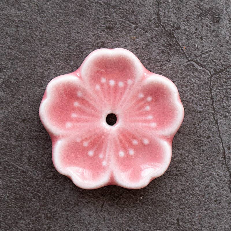 Gohobi - Cherry Blossom Ceramic Incense Holder, Pink