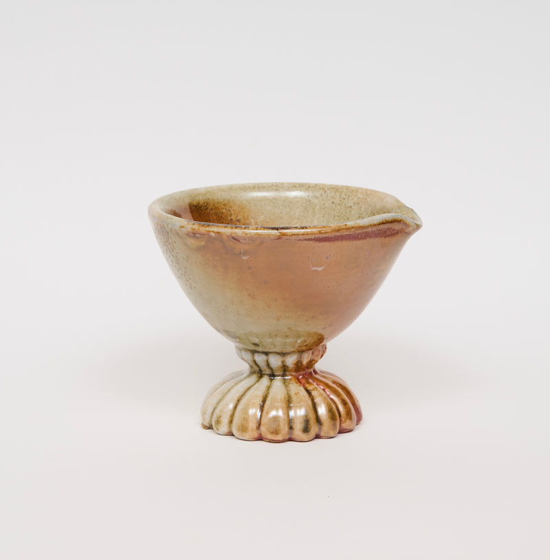 Ori Carlin - Wood Fired Carved Pedestal Bowl
