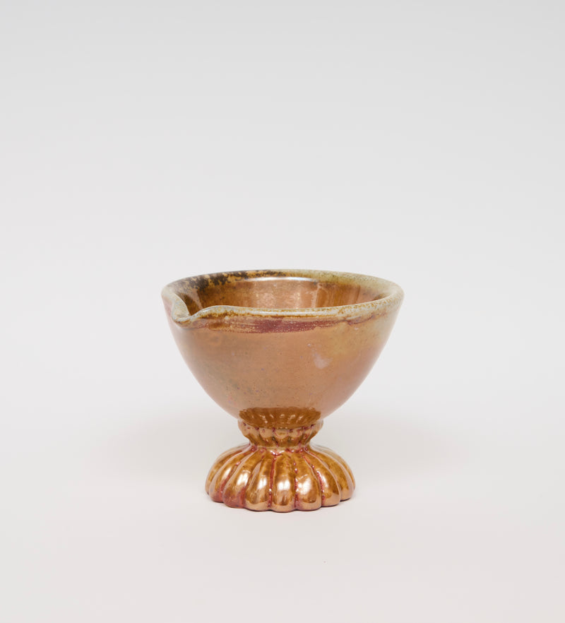 Ori Carlin - Wood Fired Carved Pedestal Bowl