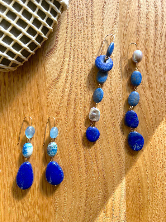 Sky Blues Cascade Earrings