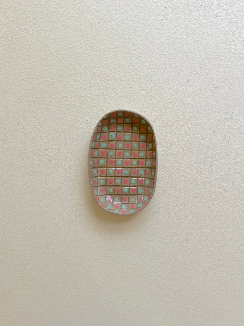 Simone Fennel - Hand-painted Mini Dish - Pink/Green