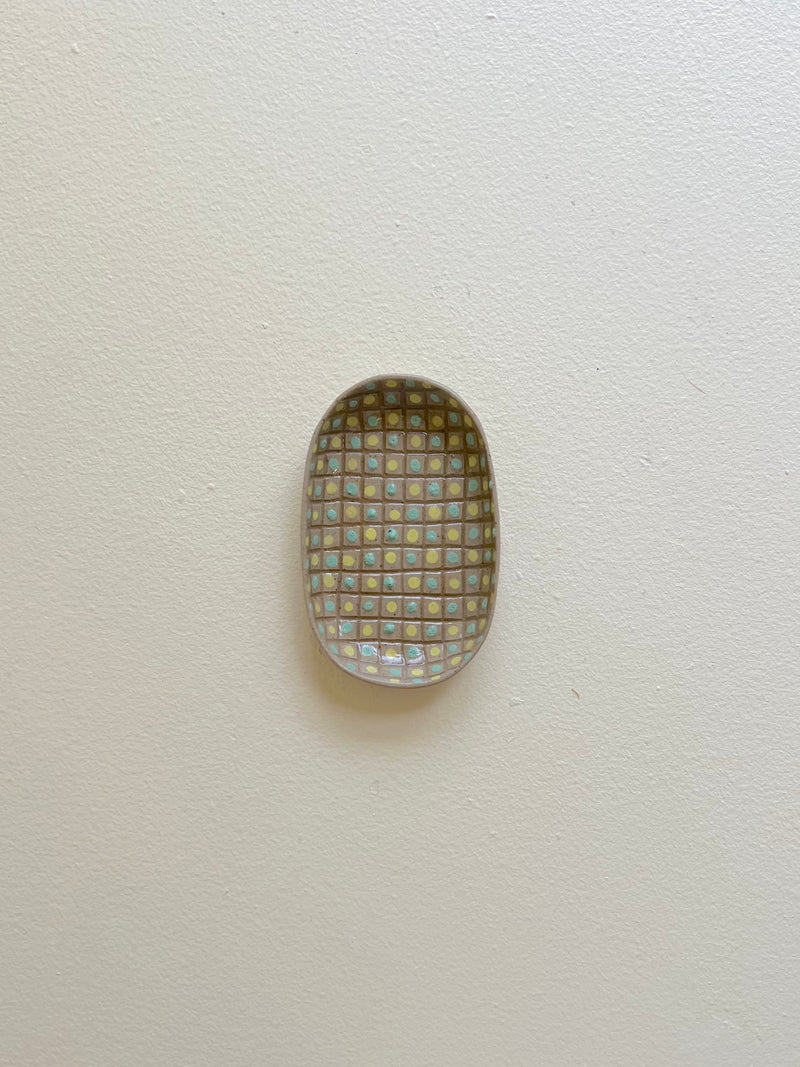 Simone Fennel - Hand-painted Mini Dish - Green/Yellow