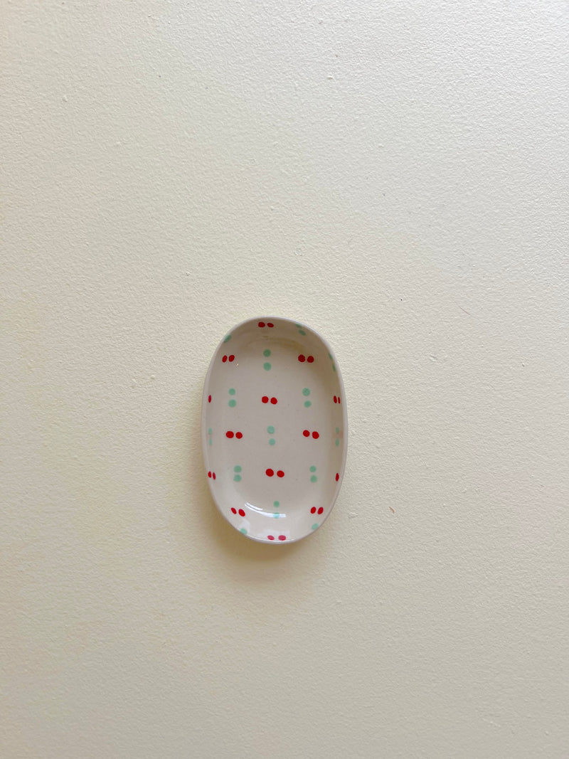 Simone Fennel - Hand-painted Mini Dish - Red/Green