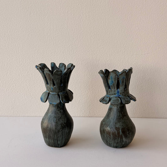 Claude Renaud - Flower Candlesticks - Cerulean