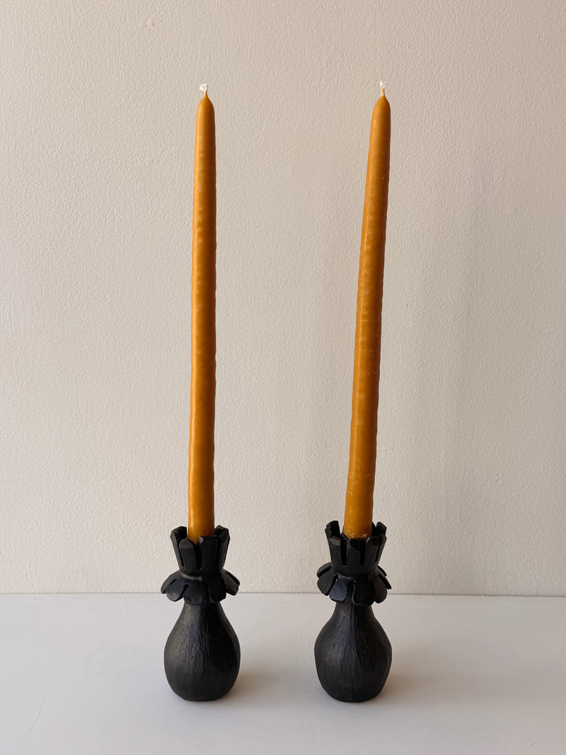 Claude Renaud - Flower Candlesticks - Black