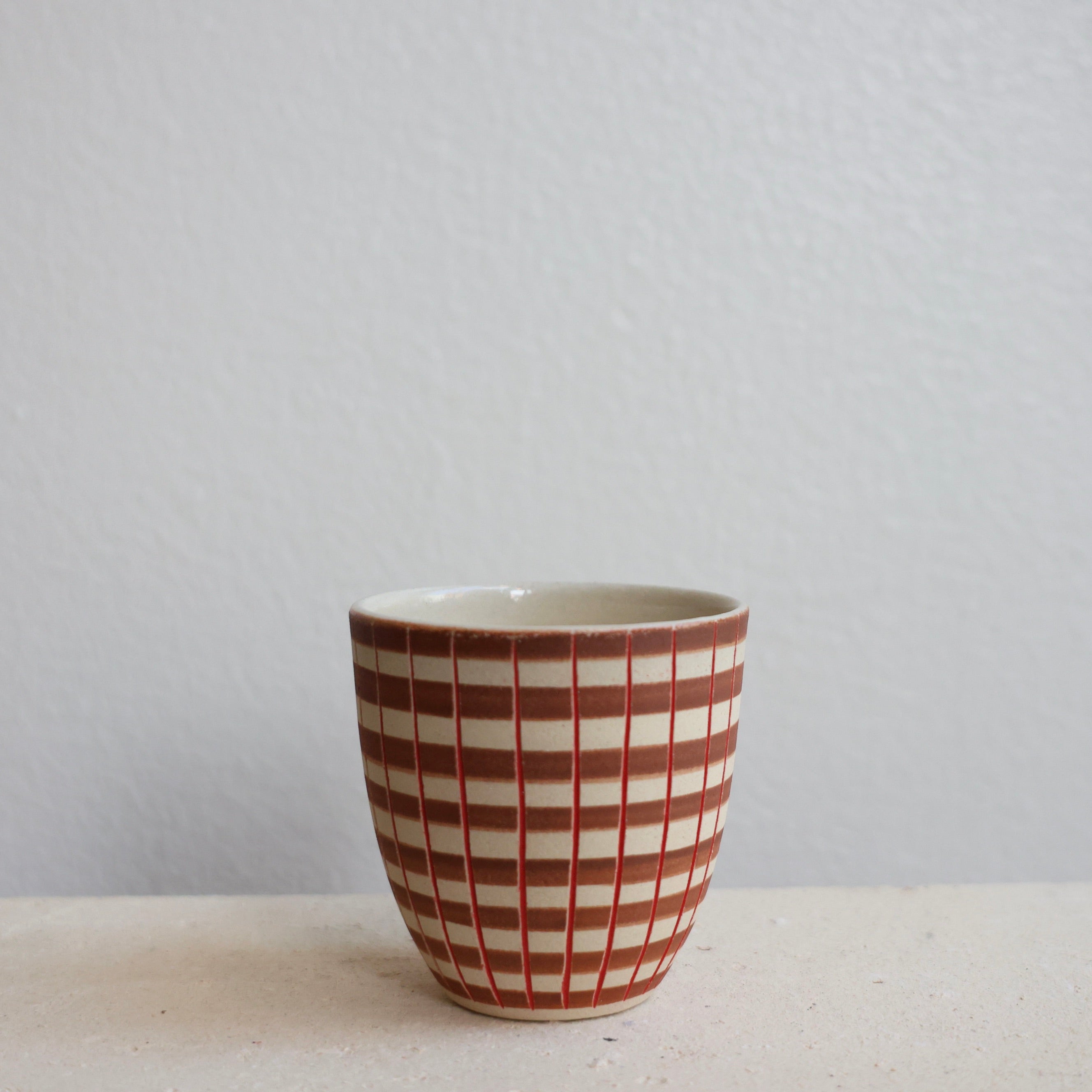 Espresso Cup Brown/Cream/Red