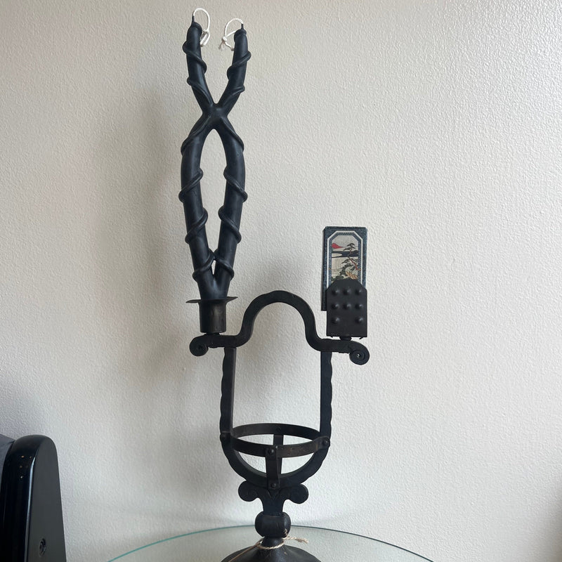 Hugo Berger Forged Iron Candlestick, 1910