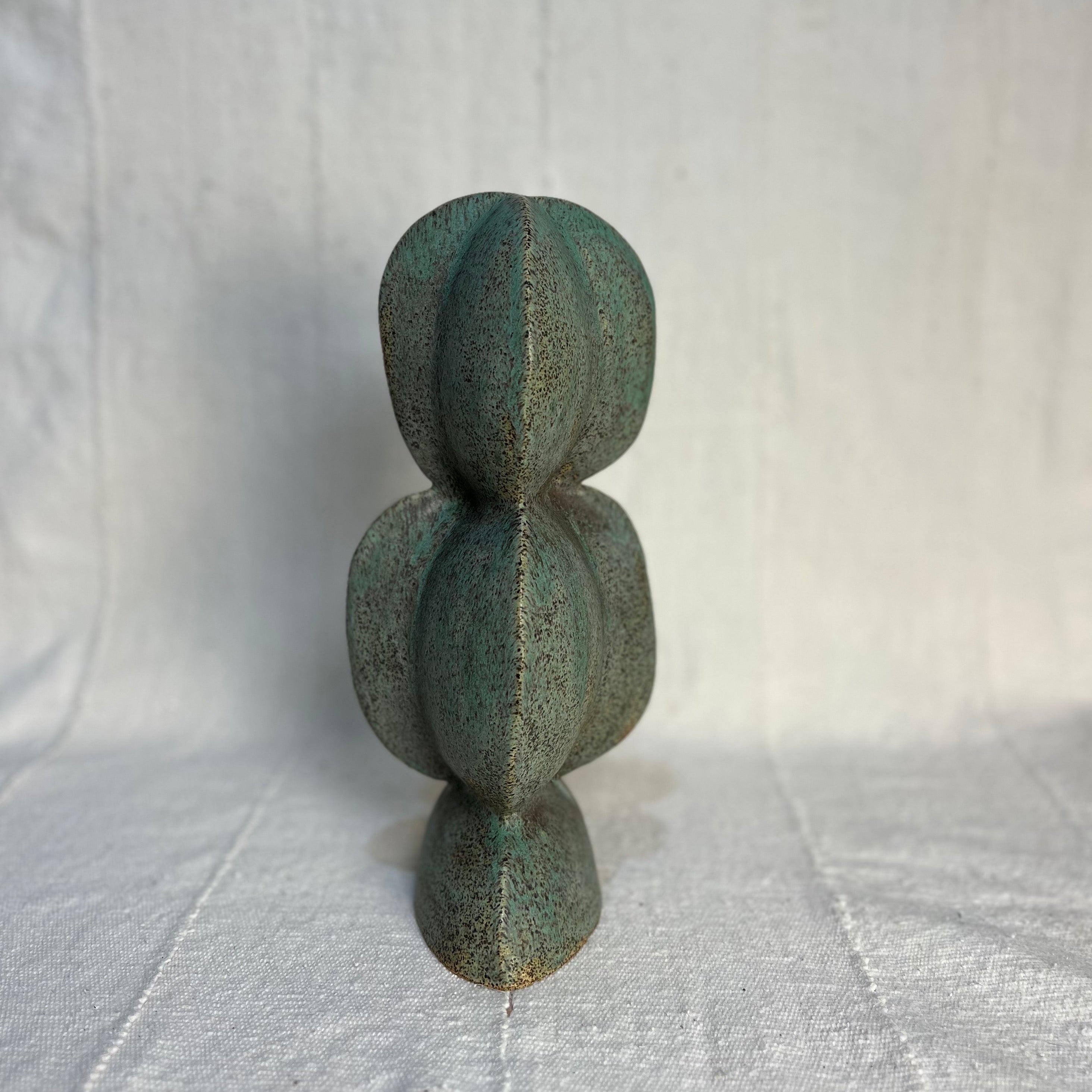 Verdigris Double Disc Sculpture