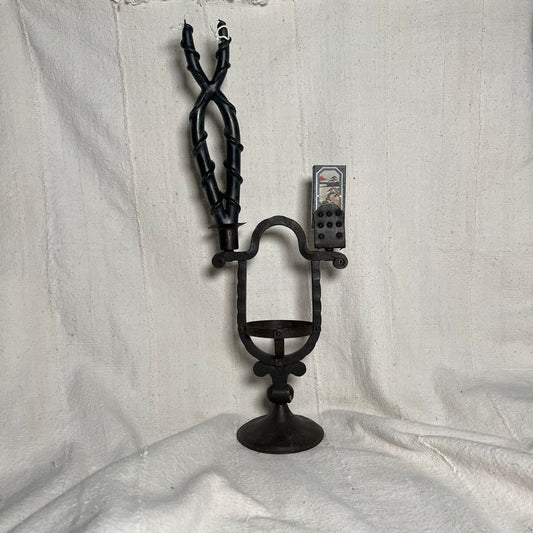 Hugo Berger Forged Iron Candlestick, 1910