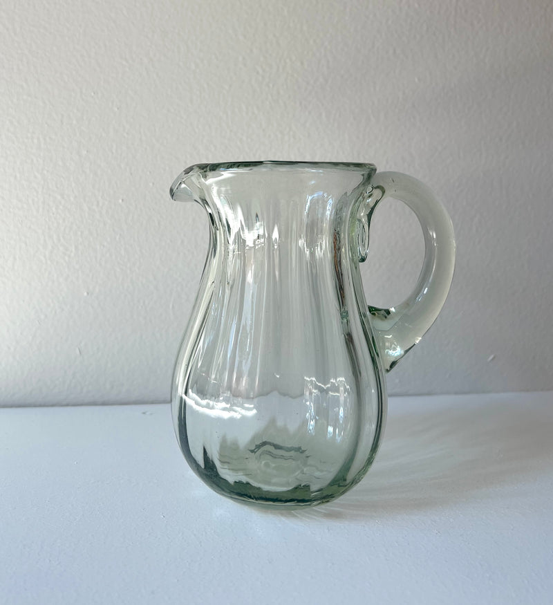 Handblown Fluted Small Pitcher