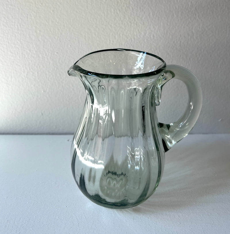 Handblown Fluted Small Pitcher