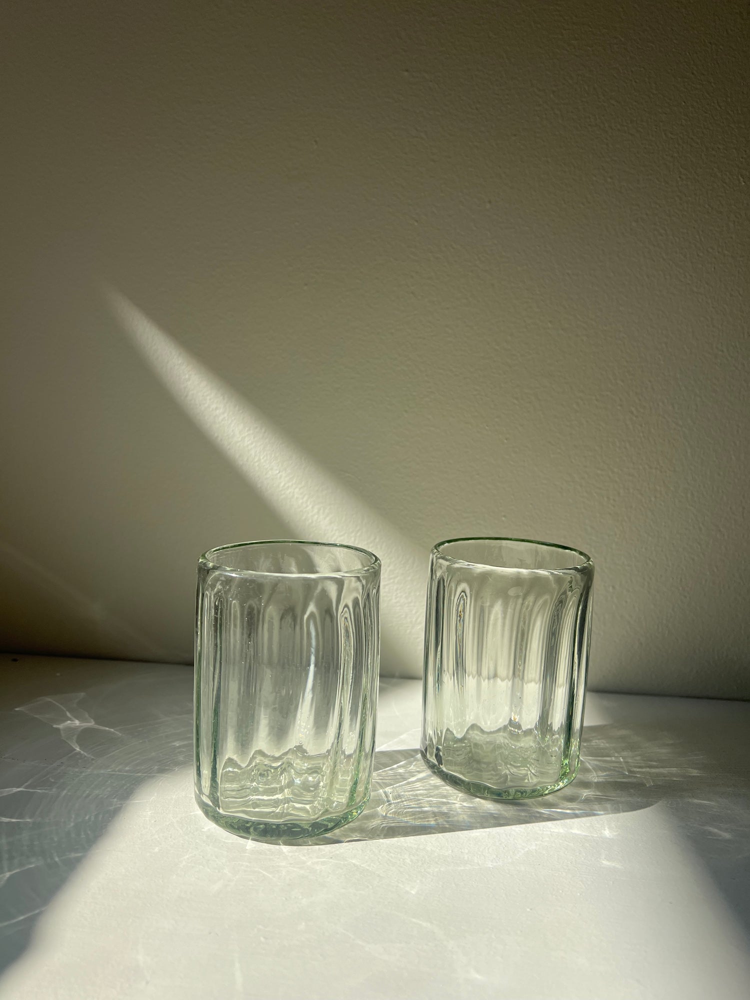 Handblown Fluted Tall Tumbler