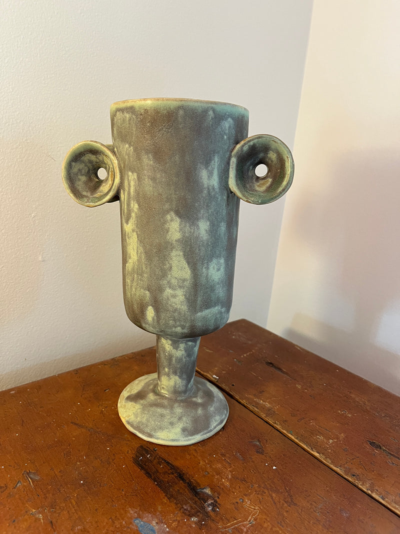 Claude Renaud - Verdigris Pedestal Vase