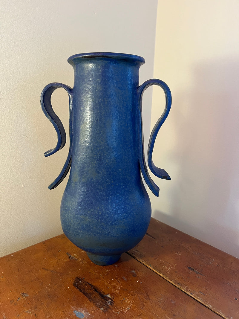 Claude Renaud - Dark Blue Ribbon Vase