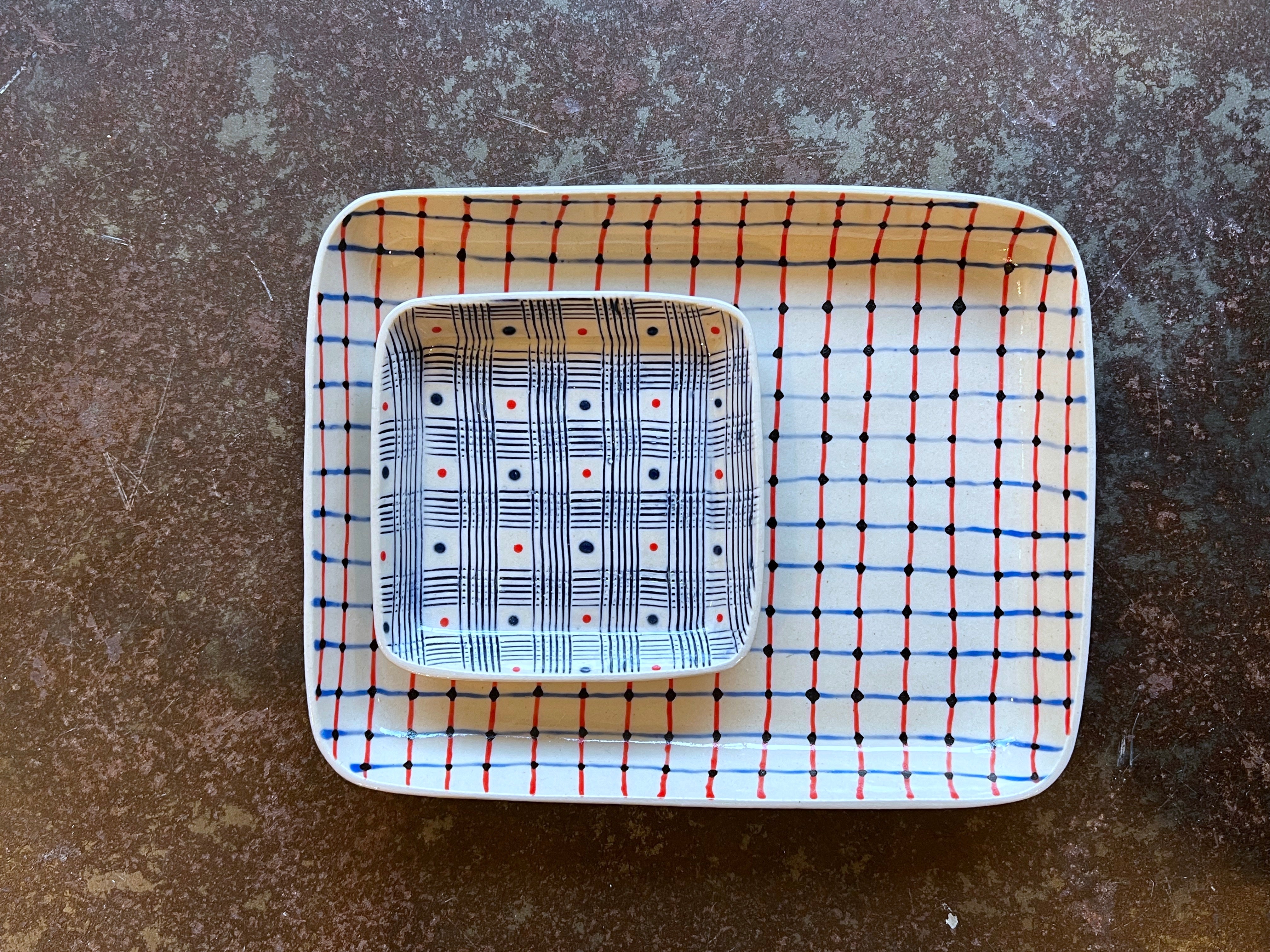 Hand-painted Square Dish