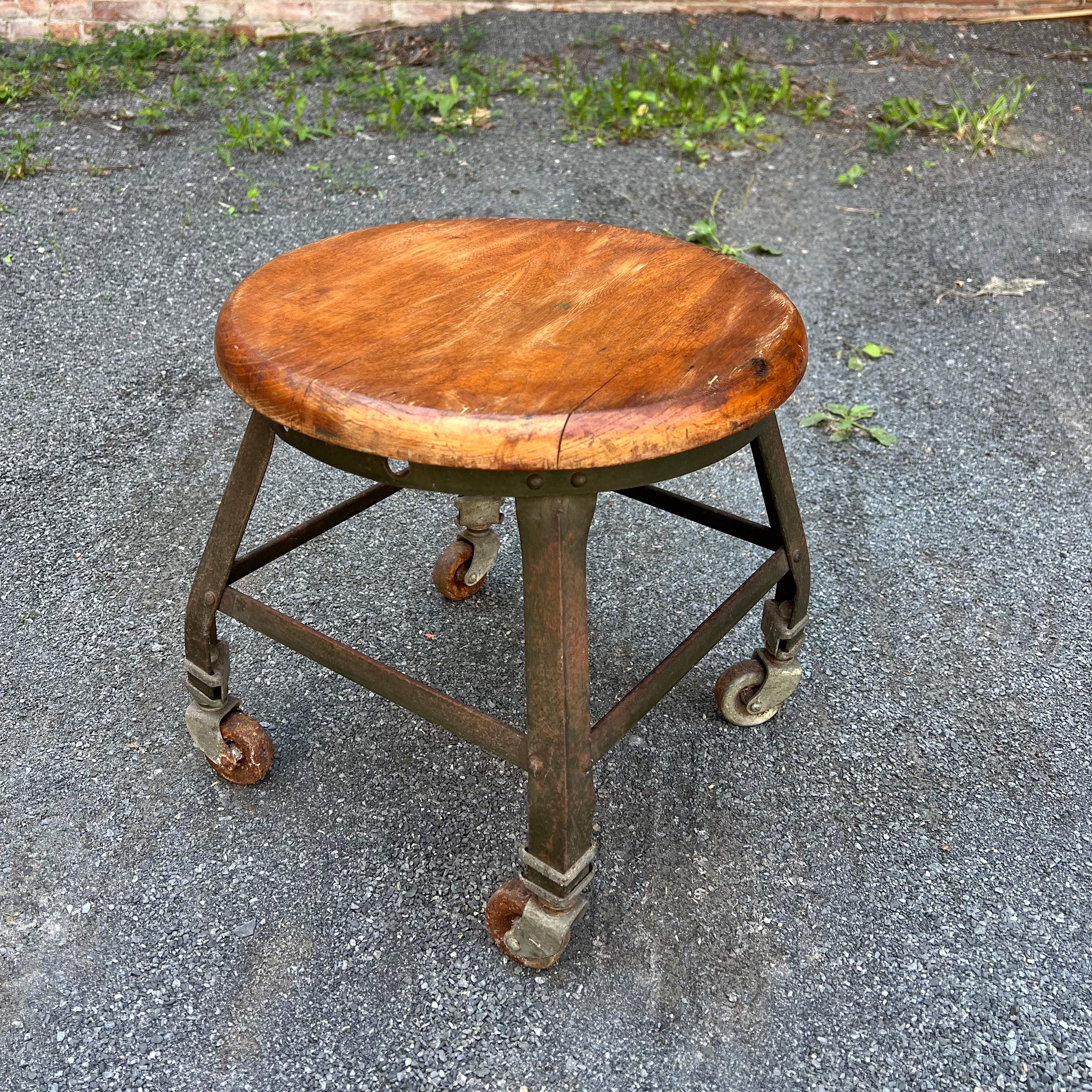 Industrial Stool With Wheels