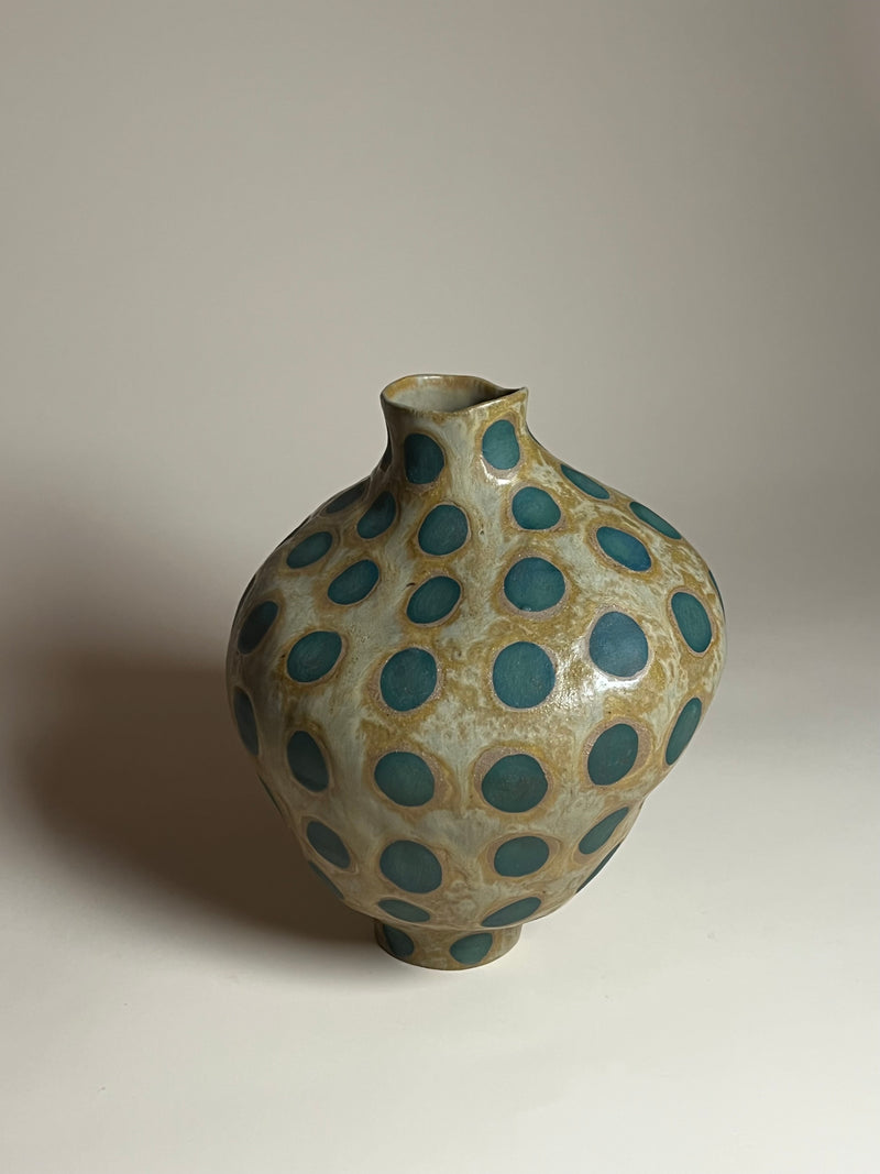 Jenny Rice -  Molted Taupe Green Spots