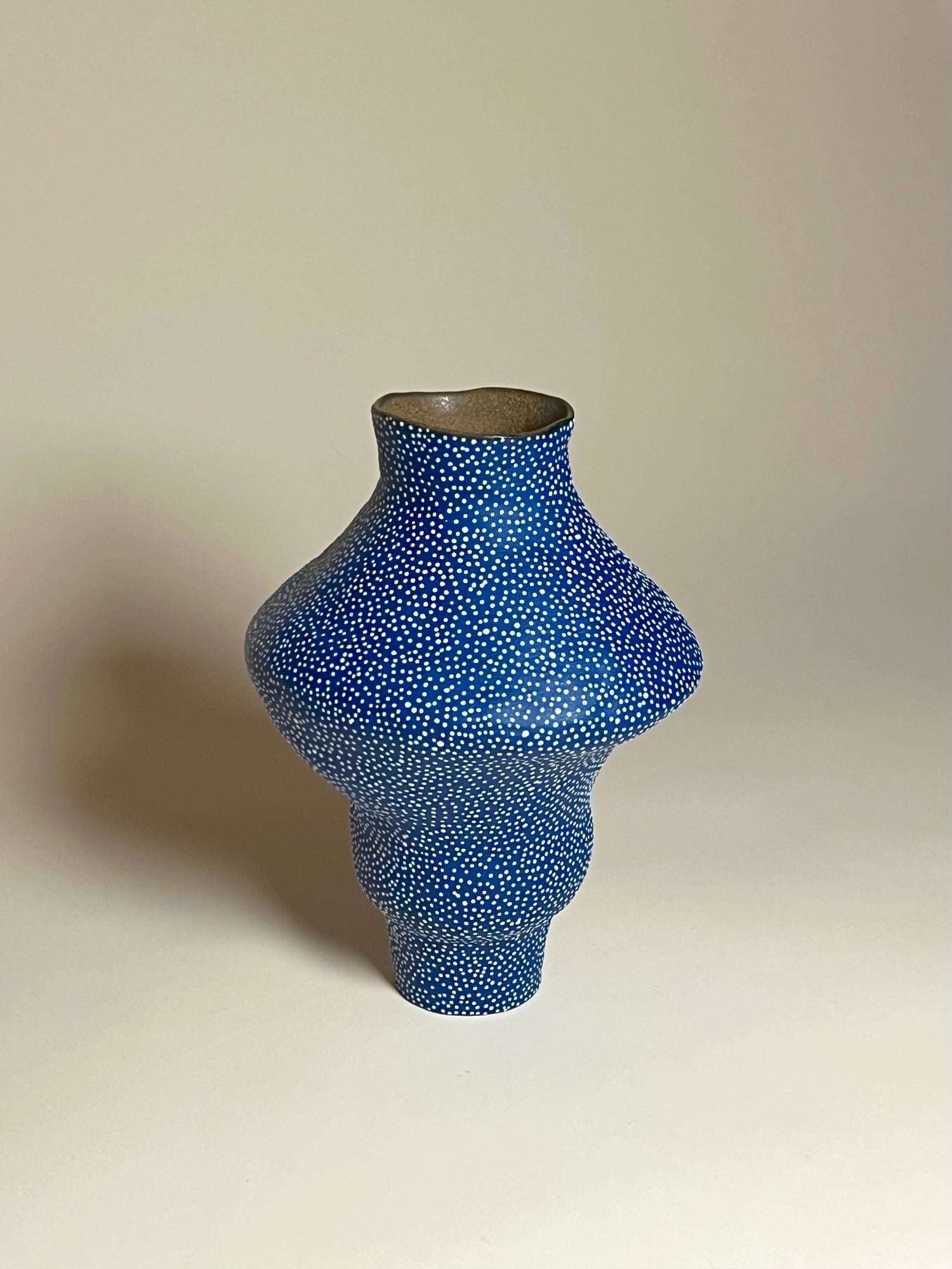 Jenny Rice -  Matte Blue with White Dots