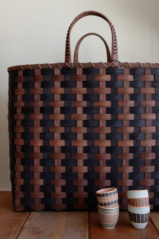 Underwater Weaving Studio - T-Stripe Big Shopper - Midnight & Brown