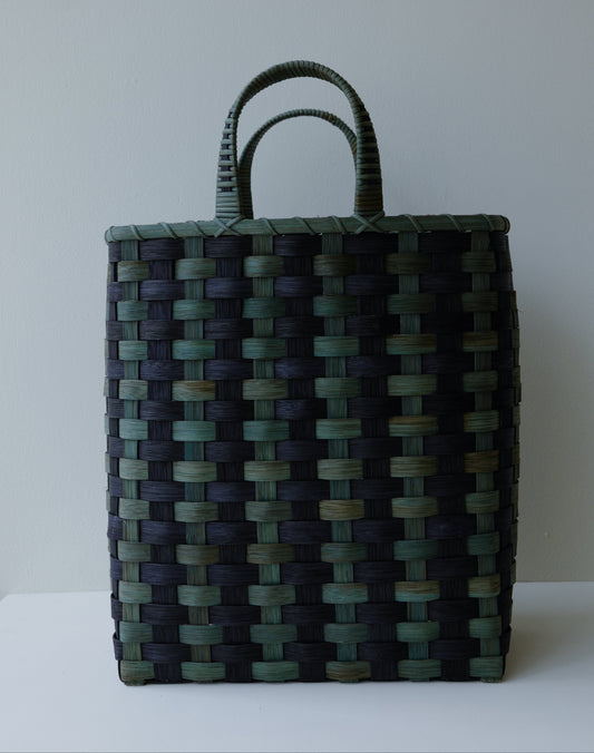 Underwater Weaving Studio - T-Stripe Towel Tote - Midnight & Rustic Pine