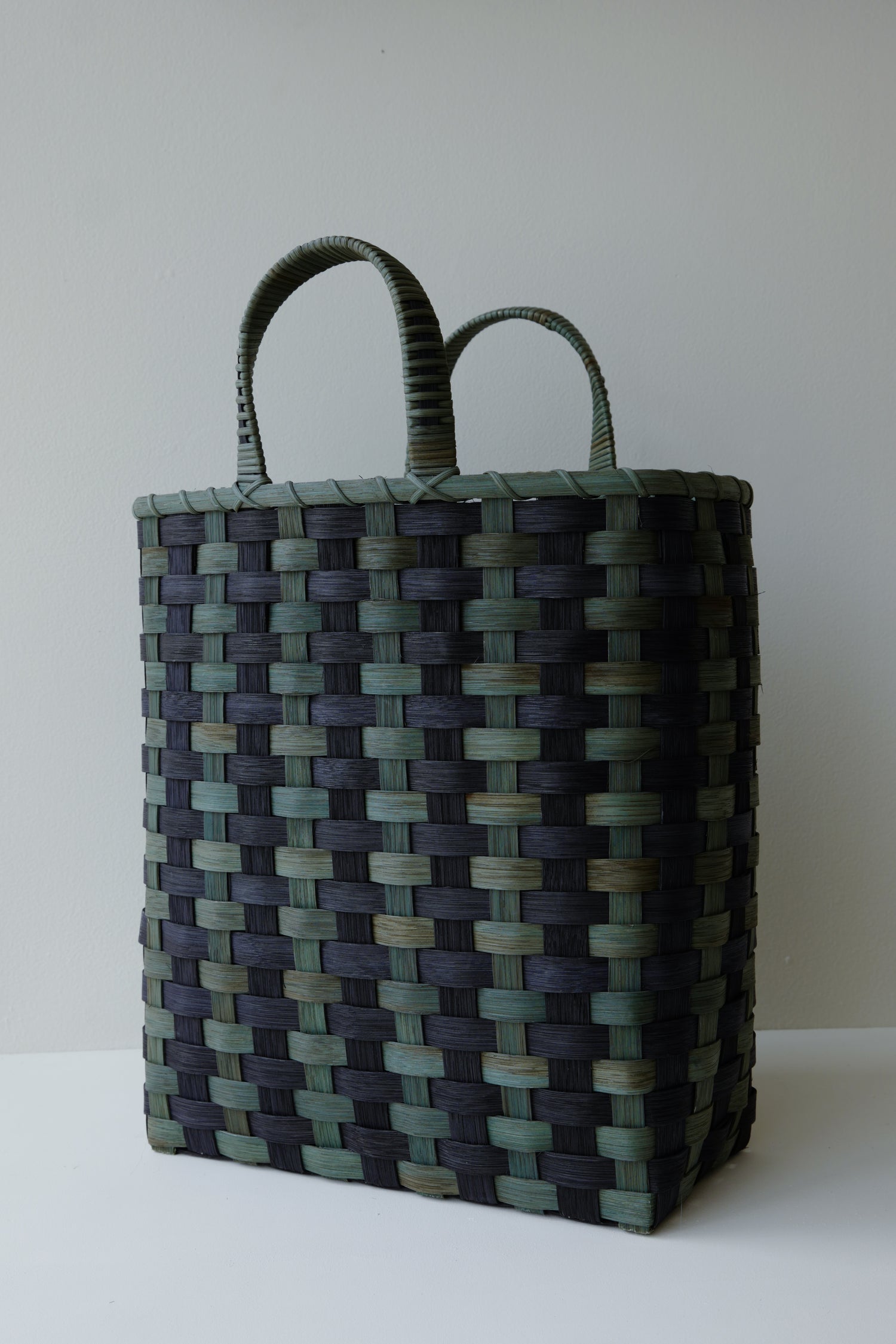 Underwater Weaving Studio - T-Stripe Towel Tote - Midnight & Rustic Pine