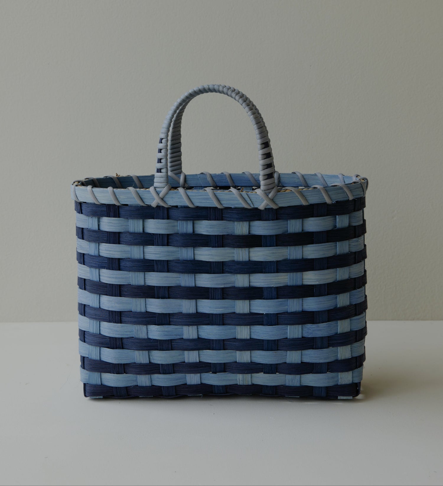Underwater Weaving Studio - T-Striped Retro Travel Tote - French Blue & Navy
