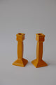 Vintage - Yellow Ceramic Candlesticks