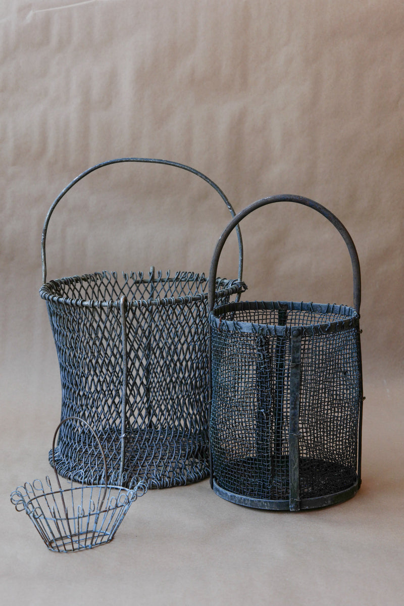 Vintage - Woven Wire Industrial Basket (S)