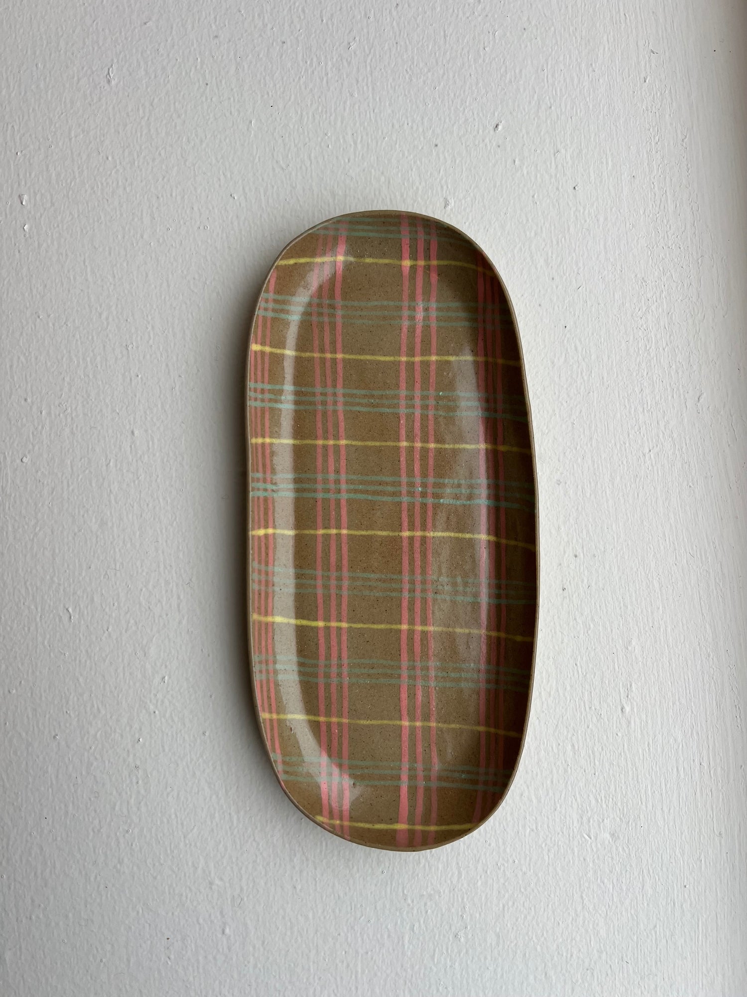 Simone Fennel - Pencil Tray - Tan/Pink/Teal/Yellow