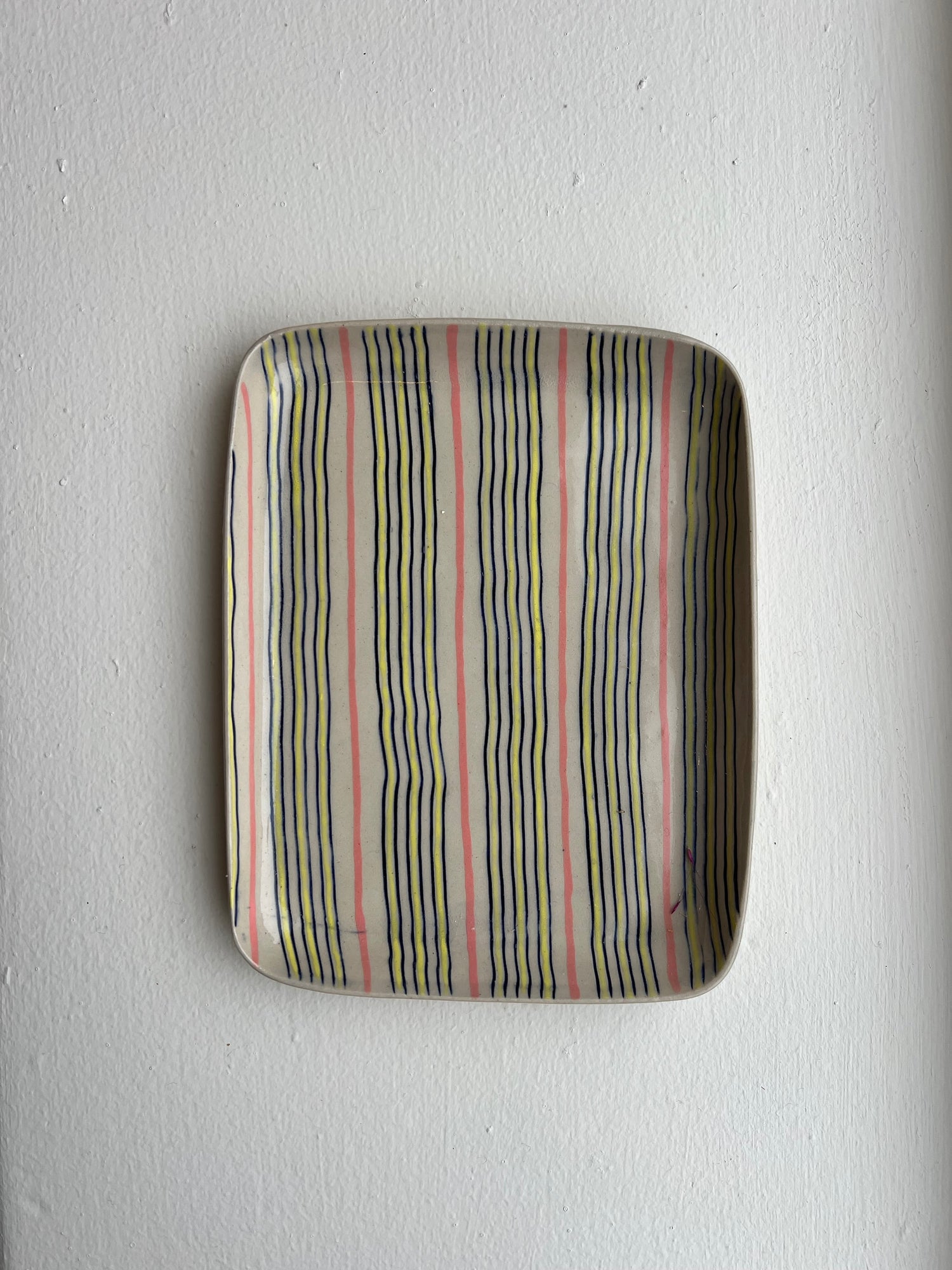 Simone Fennel - Rectangle Tray - Black/Yellow/Coral