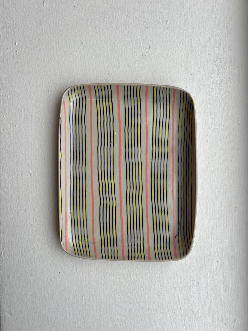 Simone Fennel - Rectangle Tray - Black/Yellow/Coral