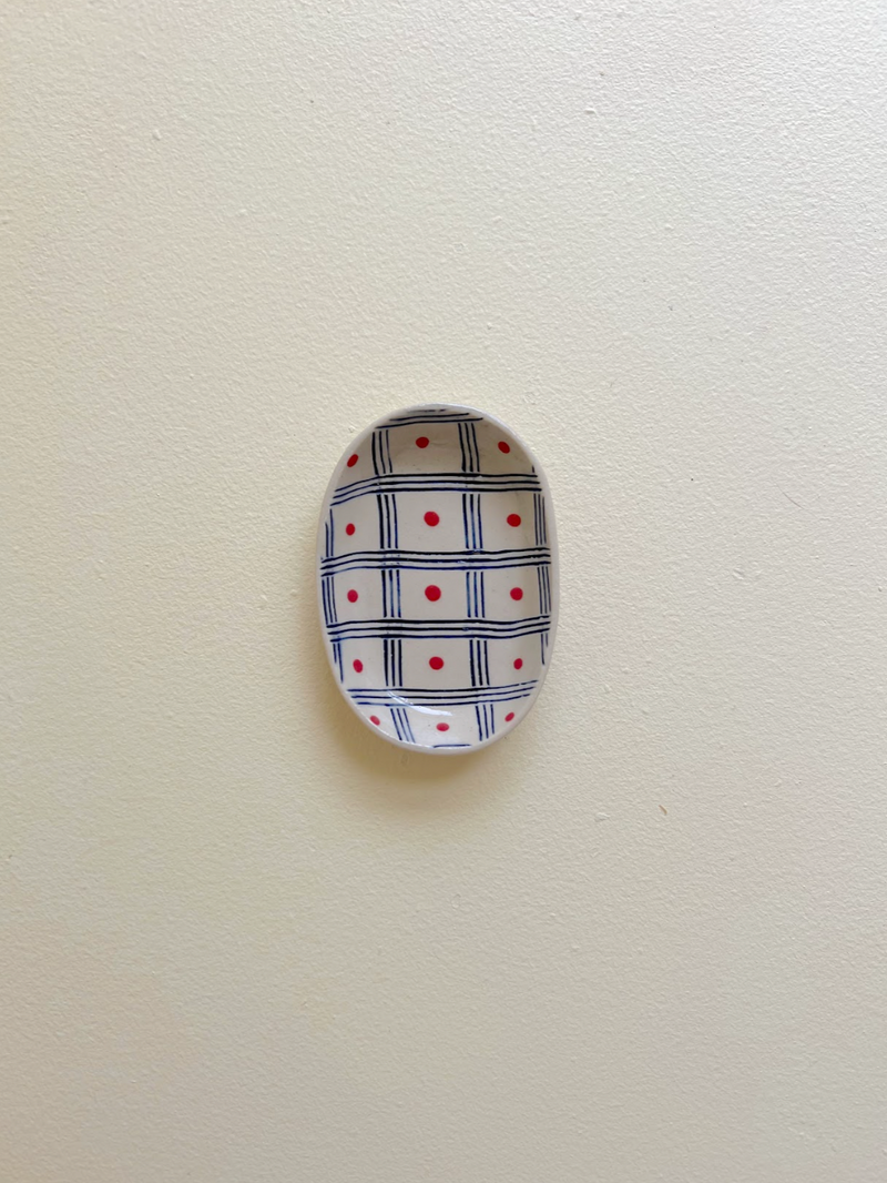 Simone Fennel - Hand-painted Mini Dish - Blue/Red