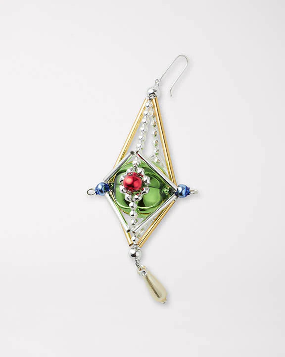 Handmade Glass Bead Ornament - Retro