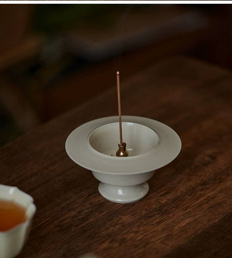 Gohobi - Handmade Song Style White Incense Holder